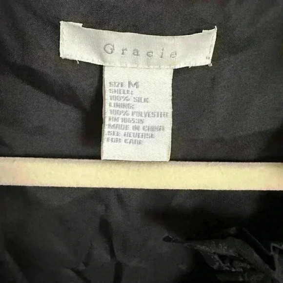 Gracie 100% Silk Mini Dress with Ruffle Collar Size Medium - Picture 4 of 6